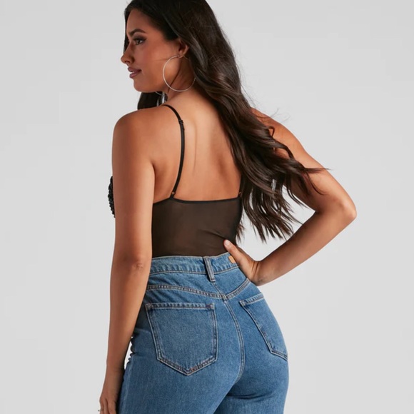 New Without A Tag Windsor Twisted Angel Embroidered Bodysuit - Picture 4 of 5